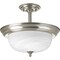 Progress Lighting Two-Light Dome Glass 13-1/4" Semi Flush Convertible P3927-09 - alternate 1